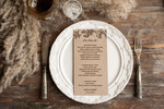 Menu rustykalne ślubne menu karta potraw weselnych, rustykalne eko dowolona tresc0