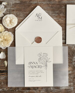 Zaproszenia ślubne Minimalistyczne wyjątkowe zaproszenia ślubne, minimalistyczne zaproszenia na ślub, delikatne zaproszenia slubne z piwonia1