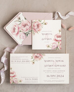 Zaproszenia ślubne Minimalistyczne Różowe Zaproszenia Ślubne Minimalistyczne Zaproszenia na Ślub Eleganckie Różowe Zaproszenia Ślubne z peoniami Minimalistyczne Zaproszenia na Ślub Eleganckie piwonie 2