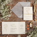 Zaproszenia ślubne Minimalistyczne minimalistyczne zaproszenia na ślub, proste zaproszenia slubne z gipsówką, delikatne zaproszenia na slub 1