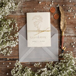 Zaproszenia ślubne Minimalistyczne minimalistyczne zaproszenia na ślub, proste zaproszenia slubne z gipsówką, delikatne zaproszenia na slub 3