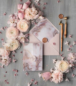 Zaproszenia ślubne Minimalistyczne Proste Zaproszenia Ślubne Marmurkowe Składane  Zaproszenia na Ślub Marmur Zaproszenie Ślubne Różowe1