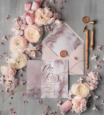 Zaproszenia ślubne Minimalistyczne Proste Zaproszenia Ślubne Marmurkowe Składane  Zaproszenia na Ślub Marmur Zaproszenie Ślubne Różowe4