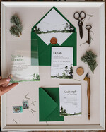 Zaproszenia ślubne Minimalistyczne zaproszenia ślubne z grafiką lasu, zaproszenia dla miłośników podróży, zaproszenia ślubne z pleksy, zaproszenia na ślub i wesele7