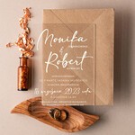 Zaproszenia ślubne Minimalistyczne Boho zaproszenia slubne rustykalne na pleksie, Boho zaproszenie ślubne z akrylu, zaproszenia ślubne kwiaty plexi 1