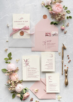 Zaproszenia ślubne Minimalistyczne Proste Zaproszenia Ślubne Minimalistyczne Zaproszenia na Ślub Eleganckie Zaproszenie Ślubne Różowe  0