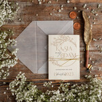 Zaproszenia ślubne Minimalistyczne modne zaproszenia na ślub z gipsówką, proste zaproszenia ślubne z gipsówką, gipsówka na zaproszeniach ślubnych 3