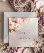 Zaproszenia ślubne Minimalistyczne Różowe Ombre Zaproszenia Ślubne Minimalistyczne Zaproszenia na Ślub Eleganckie, Różowe Zaproszenia Ślubne z peoniami Minimalistyczne Zaproszenia na Ślub Eleganckie malarskie piwonie2