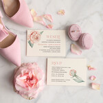 Zaproszenia ślubne Minimalistyczne Boho Proste Zaproszenia Ślubne Róże Peoniowe  Minimalistyczne Zaproszenia na Ślub Delikatne Zaproszenie Ślubne4