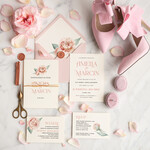 Zaproszenia ślubne Minimalistyczne Boho Proste Zaproszenia Ślubne Róże Peoniowe  Minimalistyczne Zaproszenia na Ślub Delikatne Zaproszenie Ślubne0