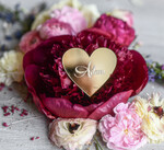 Winietki Eleganckie nowoczesna forma winietki na stół weselny złote lustro, złote winietki ślubne, eleganckie winietki na stół weselny serce 6