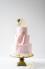 Figurki na tort / cake topper statuetki akryl złoty topper na tort weselny błyszcząca pleksi1