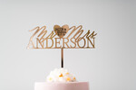 Figurki na tort / cake topper statuetki akryl złoty spersonalizowany toper na tort ślubny błyszcząca plexi4