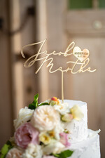 Figurki na tort / cake topper statuetki akryl błyszczący ozdobny napis na tort weselny złota pleksi2