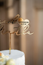 Figurki na tort / cake topper statuetki akryl błyszczący ozdobny napis na tort weselny złota pleksi3