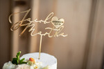 Figurki na tort / cake topper statuetki akryl błyszczący ozdobny napis na tort weselny złota pleksi4