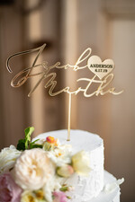 Figurki na tort / cake topper statuetki akryl błyszczący ozdobny napis na tort weselny złota pleksi5