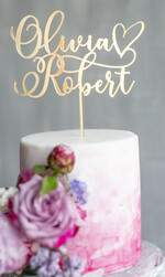 Figurki na tort / cake topper statuetki akryl lustro złoty napis na tort weselny wasze imiona topper na tort2