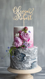 Figurki na tort / cake topper statuetki akryl lustro złoty napis na tort weselny wasze imiona topper na tort3