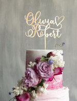 Figurki na tort / cake topper statuetki akryl lustro złoty napis na tort weselny wasze imiona topper na tort0