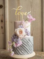 Figurki na tort / cake topper statuetki akryl ślubny zloty napis love na tort weselny złocone lustro topper na tort 2