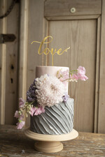 Figurki na tort / cake topper statuetki akryl ślubny zloty napis love na tort weselny złocone lustro topper na tort 0