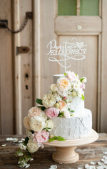 Figurki na tort / cake topper statuetki akryl personalizowany topper na tort weselny białe napisy akryl1