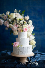 Figurki na tort / cake topper statuetki akryl elegancki czarny topper na tort weselny 3