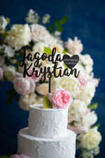 Figurki na tort / cake topper statuetki akryl elegancki czarny topper na tort weselny 0