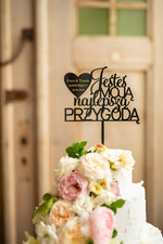 Figurki na tort / cake topper statuetki akryl czarny napisy na tort weselny ozdobny spersonalizowany topper 1