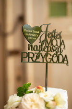 Figurki na tort / cake topper statuetki akryl czarny napisy na tort weselny ozdobny spersonalizowany topper 4