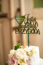 Figurki na tort / cake topper statuetki akryl czarny napisy na tort weselny ozdobny spersonalizowany topper 5