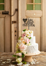 Figurki na tort / cake topper statuetki akryl czarny napisy na tort weselny ozdobny spersonalizowany topper 0