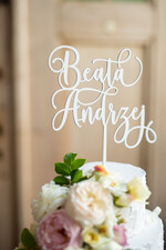 Figurki na tort / cake topper statuetki akryl statuetka na tort weselny biały akryl personalizowany topper2