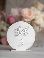 Numery na stół Akryl numerki na stoliki ślubne srebrne lustro0