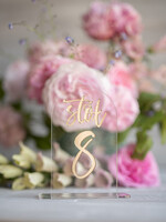 Numery na stół Akryl numery na stoły weselne, przezroczyste eleganckie modne2