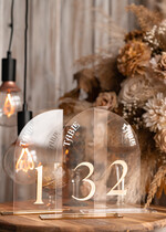 Numery na stół Akryl eleganckie numerki na stół weselny, akrylowe numery na stół weselny, złote numerki na stoły weselne, numeracja stolow na weselu, numerki na stol weselny glamour2