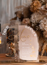 Numery na stół Akryl numerki na stoły weselne, elegancka i nowoczesna forma karty dań na weselu, akrylowe menu weselne, malowane farbą numerki na stół 9