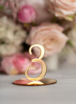 Numery na stół Akryl nowoczesne numery stołów weselnych złota lustrzana plexi 2