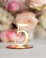 Numery na stół Akryl nowoczesne numery stołów weselnych złota lustrzana plexi 3