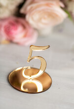 Numery na stół Akryl nowoczesne numery stołów weselnych złota lustrzana plexi 4