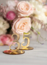 Numery na stół Akryl nowoczesne numery stołów weselnych złota lustrzana plexi 5