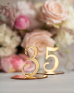 Numery na stół Akryl nowoczesne numery stołów weselnych złota lustrzana plexi 6