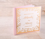 Księgi wpisów gości glamour książka na ślub na wpisy gości weselnych, elegancka zlota wasze imiona i data2