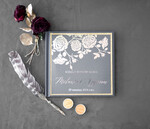 Księgi wpisów gości glamour ksiega zyczen na wesele, wyzłocone imiona i data ślubu0