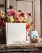 Księgi wpisów gości glamour album ślubny do wpisów gości, złota okładka wasze imiona i data, kaligrafia na okładce4