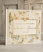 Księgi wpisów gości glamour księga wpisów gości ze złotymi literami, elegancka księga wpisów gości ze złotym sercem, pamiątkowa księga na życzenia dla gości 0