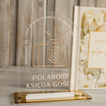 Księgi wpisów gości glamour księga gości na wesele pamiątka ślubu, księga wpisów gości z peoniami złote napisy, elegancka różowo złota księga wpisów gości elegancka księga ślubna4