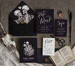 Zaproszenia ślubne Indywidualne nietypowe zaproszenia slubne, nietuzinkowe czarne zaproszenia ślubne, nowoczesne zaproszenia na ślub z kosciotrupami7