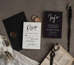 Zaproszenia ślubne Indywidualne nietypowe zaproszenia slubne, nietuzinkowe czarne zaproszenia ślubne, nowoczesne zaproszenia na ślub z kosciotrupami11